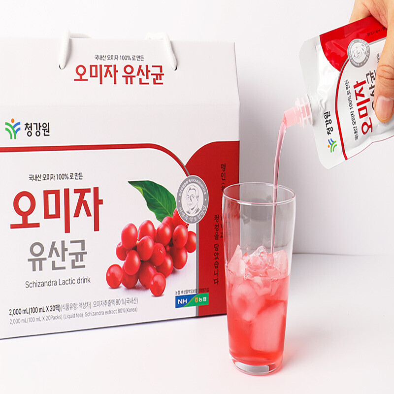 농업회사법인 청강원영농 주식회사,청강원 오미자유산균 1000ml(100ml*10팩)/2000ml(100ml*20팩)